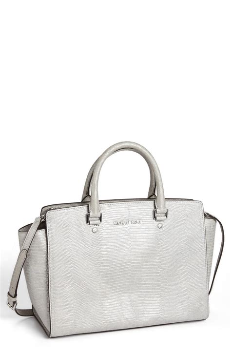 michael kors selma large satchel silver|selma leather satchel.